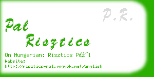 pal risztics business card